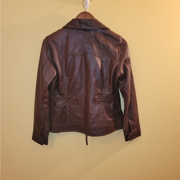 Eddie Bauer Womens Jacket Size Small Brown Lamb Leather Very Soft Full Zip - Picture 5 of 7